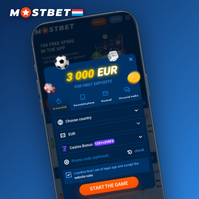 Icône Mostbet d'inscription par téléphone avec bulle SMS et code de validation luxembourgeois