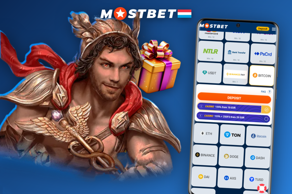 Joueur souriant choisissant son moyen de paiement sur l'interface Mostbet en français